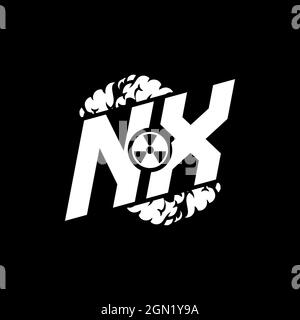 NX Initial ESport Monogram with Shape and Smoke Style template vector Stock Vector