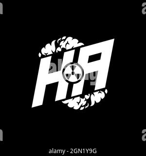 HA Initial ESport Monogram with Shape and Smoke Style template vector Stock Vector