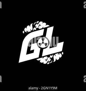 GL Initial ESport Monogram with Shape and Smoke Style template vector Stock Vector