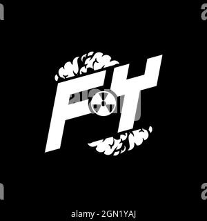 FY Initial ESport Monogram with Shape and Smoke Style template vector Stock Vector