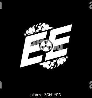 EE Initial ESport Monogram with Shape and Smoke Style template vector Stock Vector