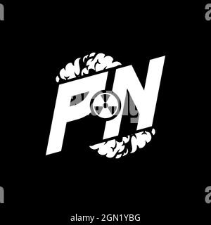 PN Initial ESport Monogram with Shape and Smoke Style template vector Stock Vector