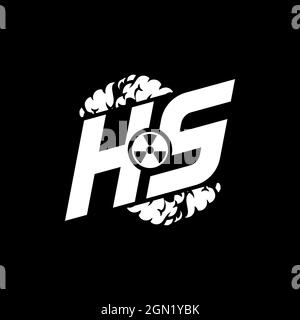 HS Initial ESport Monogram with Shape and Smoke Style template vector Stock Vector