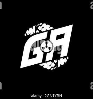 GA Initial ESport Monogram with Shape and Smoke Style template vector Stock Vector