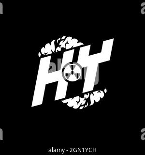 HY Initial ESport Monogram with Shape and Smoke Style template vector Stock Vector