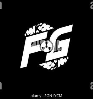 FG Initial ESport Monogram with Shape and Smoke Style template vector Stock Vector