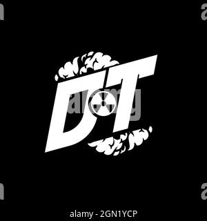 DT Initial ESport Monogram with Shape and Smoke Style template vector Stock Vector