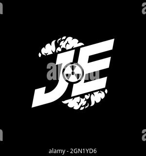 JE Initial ESport Monogram with Shape and Smoke Style template vector Stock Vector