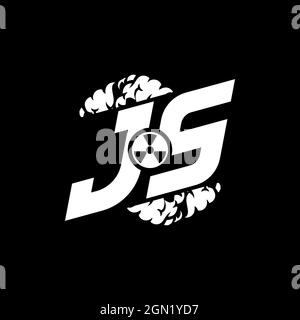 JS Initial ESport Monogram with Shape and Smoke Style template vector Stock Vector