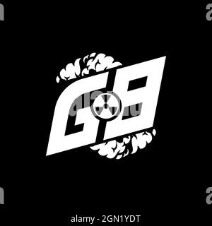 GB Initial ESport Monogram with Shape and Smoke Style template vector Stock Vector