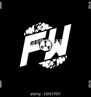 FW Initial ESport Monogram with Shape and Smoke Style template vector Stock Vector