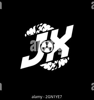 JX Initial ESport Monogram with Shape and Smoke Style template vector Stock Vector