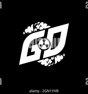 GD Initial ESport Monogram with Shape and Smoke Style template vector Stock Vector