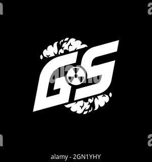 GS Initial ESport Monogram with Shape and Smoke Style template vector Stock Vector