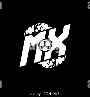 MX Initial ESport Monogram with Shape and Smoke Style template vector Stock Vector