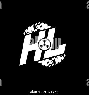 HL Initial ESport Monogram with Shape and Smoke Style template vector Stock Vector