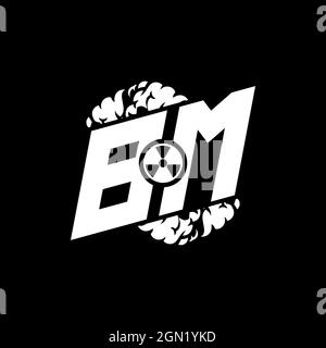 BM Initial ESport Monogram with Shape and Smoke Style template vector Stock Vector
