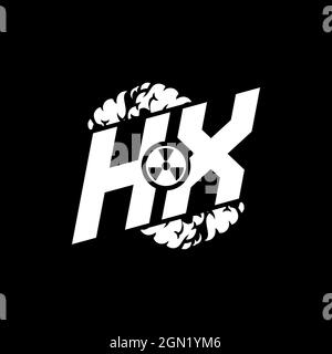 HX Initial ESport Monogram with Shape and Smoke Style template vector Stock Vector