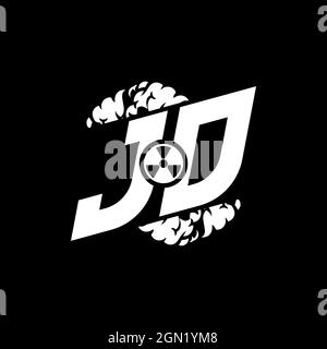 JD Initial ESport Monogram with Shape and Smoke Style template vector Stock Vector