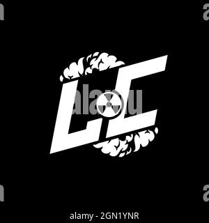 LC Initial ESport Monogram with Shape and Smoke Style template vector Stock Vector