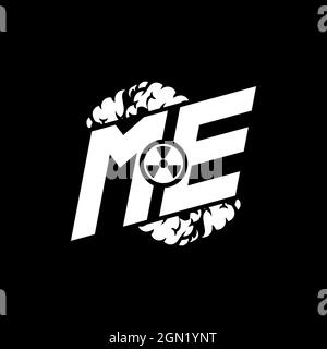 ME Initial ESport Monogram with Shape and Smoke Style template vector Stock Vector