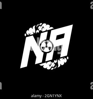 NA Initial ESport Monogram with Shape and Smoke Style template vector Stock Vector