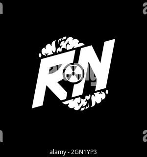 RN Initial ESport Monogram with Shape and Smoke Style template vector Stock Vector