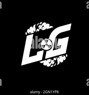 LG Initial ESport Monogram with Shape and Smoke Style template vector Stock Vector