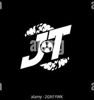 JT Initial ESport Monogram with Shape and Smoke Style template vector Stock Vector