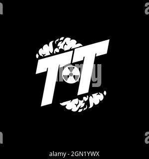 TT Initial ESport Monogram with Shape and Smoke Style template vector Stock Vector
