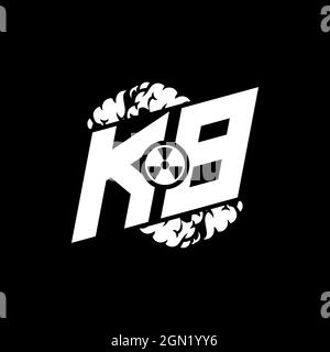 KB Initial ESport Monogram with Shape and Smoke Style template vector Stock Vector