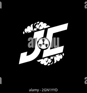 JC Initial ESport Monogram with Shape and Smoke Style template vector Stock Vector