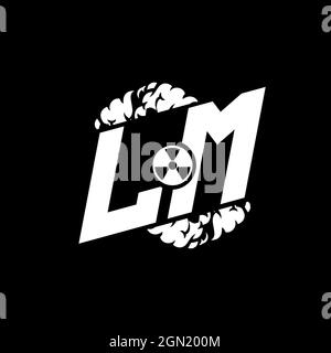 LM Initial ESport Monogram with Shape and Smoke Style template vector Stock Vector