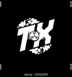TX Initial ESport Monogram with Shape and Smoke Style template vector Stock Vector