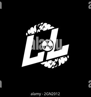 LL Initial ESport Monogram with Shape and Smoke Style template vector Stock Vector