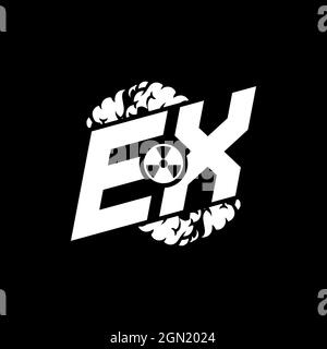 EX Initial ESport Monogram with Shape and Smoke Style template vector Stock Vector