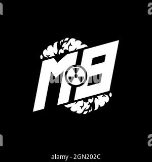 MB Initial ESport Monogram with Shape and Smoke Style template vector Stock Vector