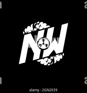 NW Initial ESport Monogram with Shape and Smoke Style template vector Stock Vector