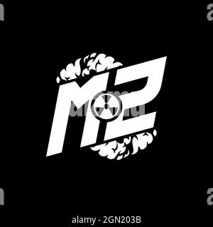 MZ Initial ESport Monogram with Shape and Smoke Style template vector Stock Vector