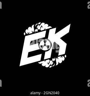 EK Initial ESport Monogram with Shape and Smoke Style template vector Stock Vector