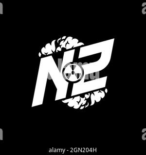 NZ Initial ESport Monogram with Shape and Smoke Style template vector Stock Vector