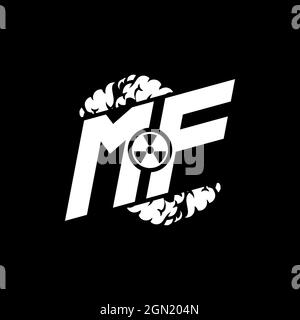 MF Initial ESport Monogram with Shape and Smoke Style template vector Stock Vector