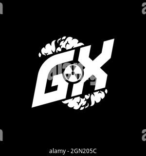 GX Initial ESport Monogram with Shape and Smoke Style template vector Stock Vector