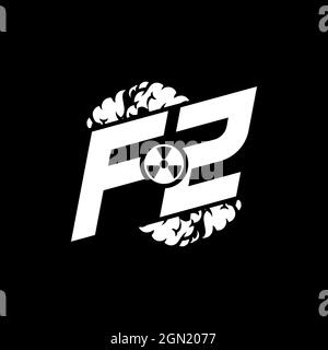 FZ Initial ESport Monogram with Shape and Smoke Style template vector Stock Vector