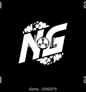 NG Initial ESport Monogram with Shape and Smoke Style template vector Stock Vector