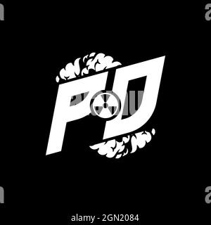 PD Initial ESport Monogram with Shape and Smoke Style template vector Stock Vector