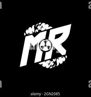 MR Initial ESport Monogram with Shape and Smoke Style template vector Stock Vector