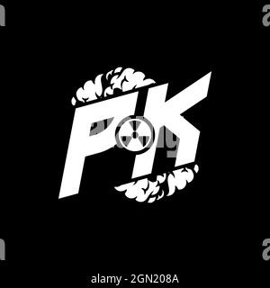 PK Initial ESport Monogram with Shape and Smoke Style template vector Stock Vector