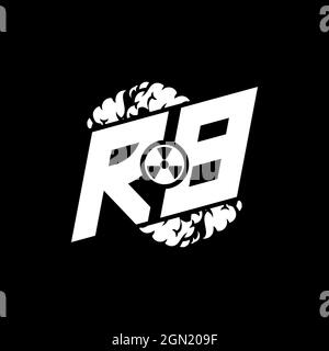 RB Initial ESport Monogram with Shape and Smoke Style template vector Stock Vector