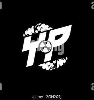 YP Initial ESport Monogram with Shape and Smoke Style template vector Stock Vector